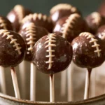 Delicious Football Cake Pops with Brown Butter Frosting