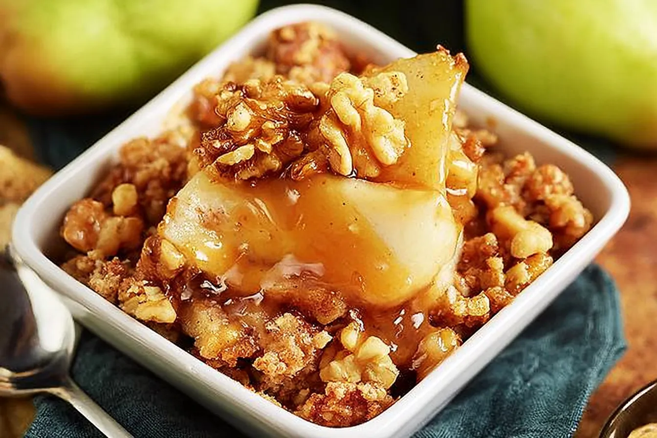 Fresh Pear & Walnut Crisp 