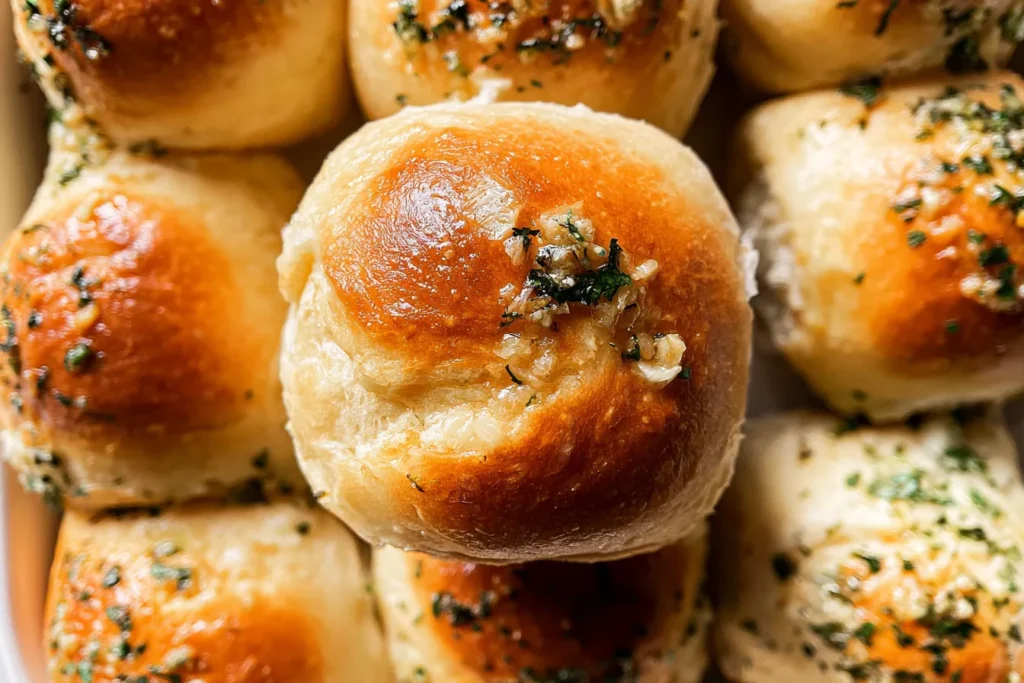 Golden Garlic Bread Rolls Fresh Out of the Oven