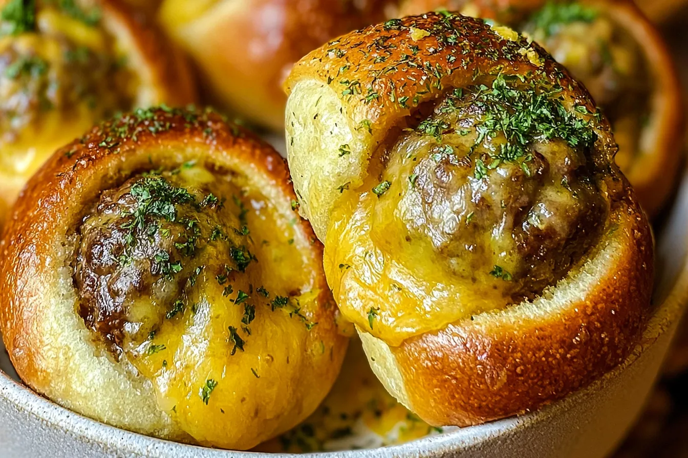 Garlic Parmesan Cheeseburger Bombs 