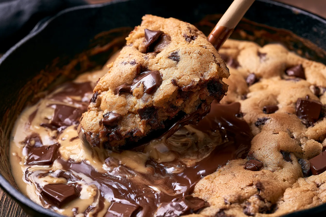 Gooey Football Chocolate Chip Skillet Cookie – Best Ever! 4 Gooey Football Chocolate Chip Skillet Cookie – Easy Recipe