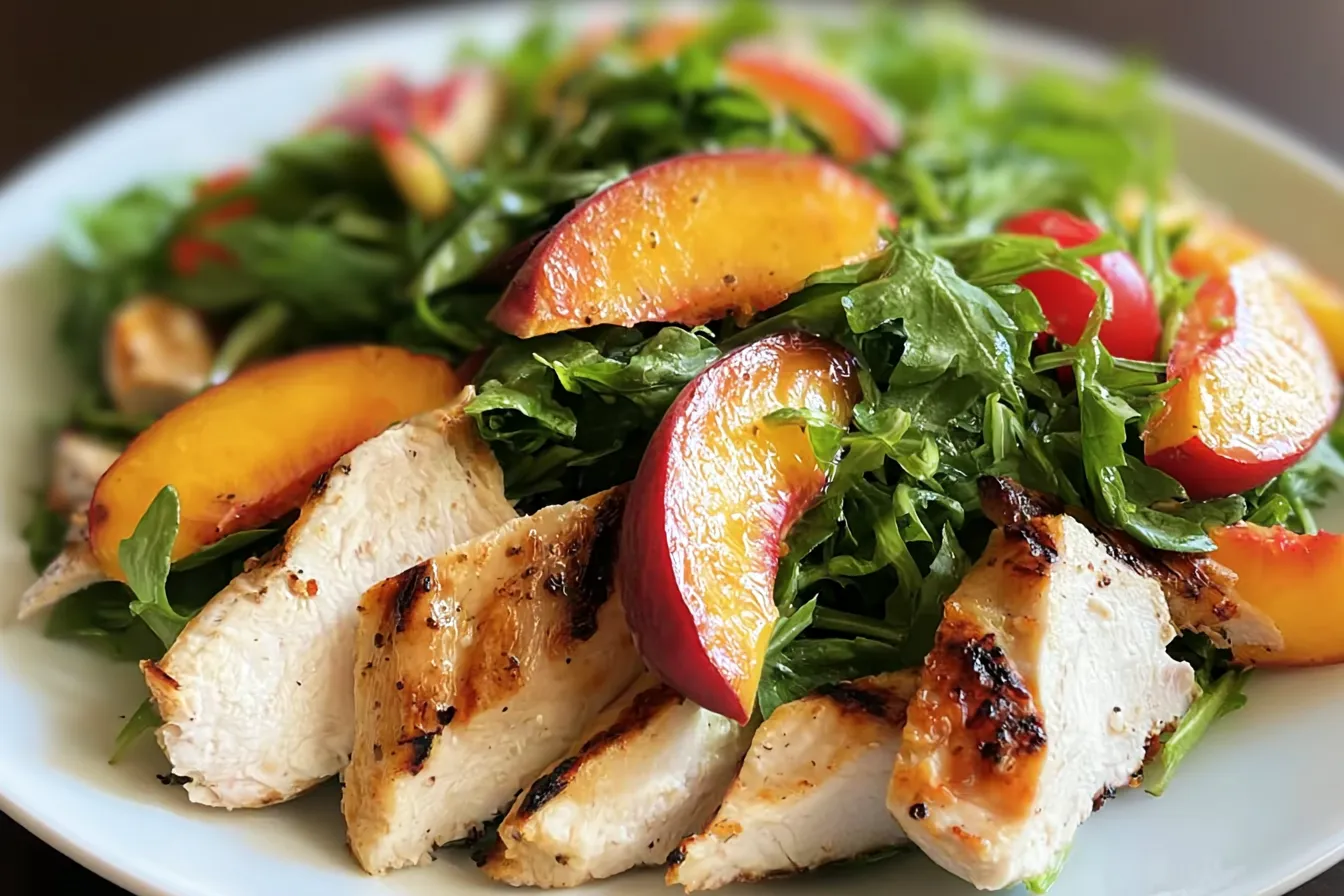 Grilled Chicken, Peach, and Arugula Salad: A Refreshing Delight 4 Grilled Chicken, Peach, and Arugula Salad