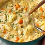 Delicious Homemade Chicken and Dumplings in a Bowl