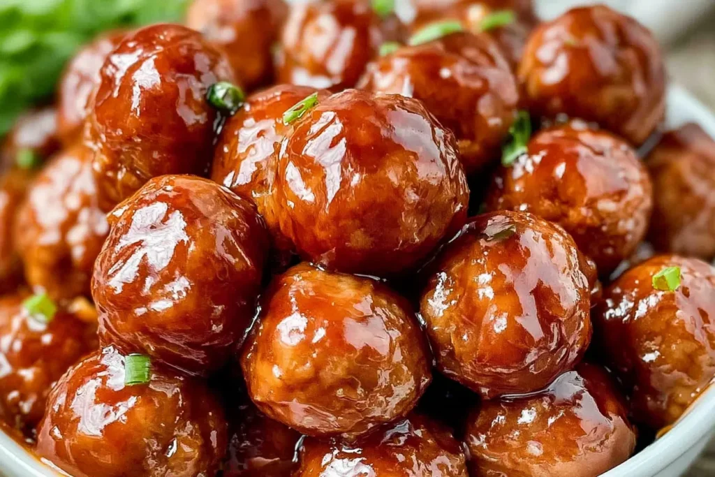 Honey BBQ Crockpot Meatballs in a Slow Cooker