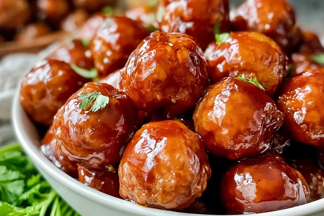 Honey BBQ Crockpot Meatballs 