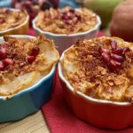 Individual Air Fryer Pear-Pomegranate Crisps Freshly Made