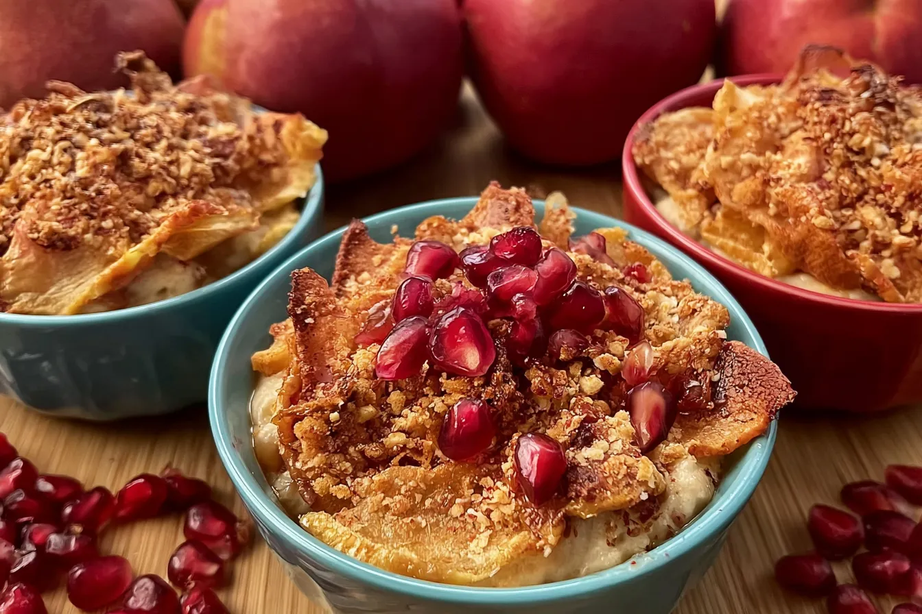Individual Air Fryer Pear-Pomegranate Crisps 