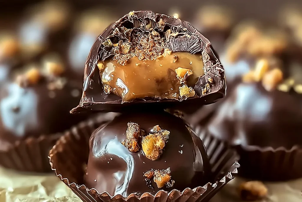 Indulgent Butterfinger Chocolate Caramel Crunch Truffles Close-Up