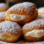 Indulgent French Beignets with Luxurious Vanilla Cream Filling