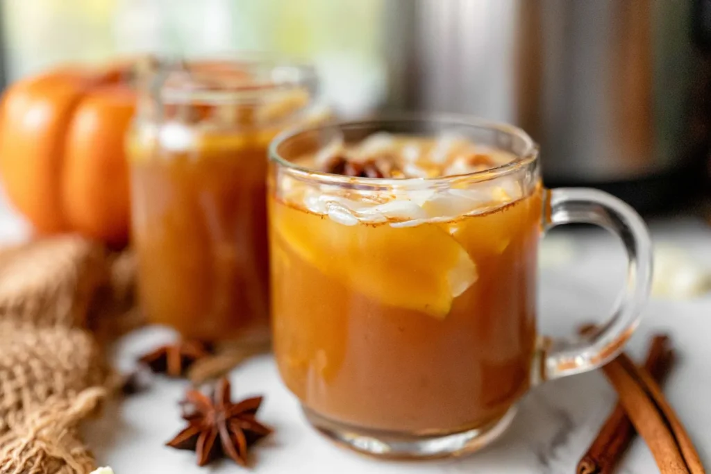 Instant Pot Pumpkin Apple Cider in a Warm Mug