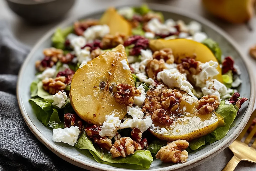 Irresistible Pear Salad with Walnuts and Feta Bliss – Vibrant Display