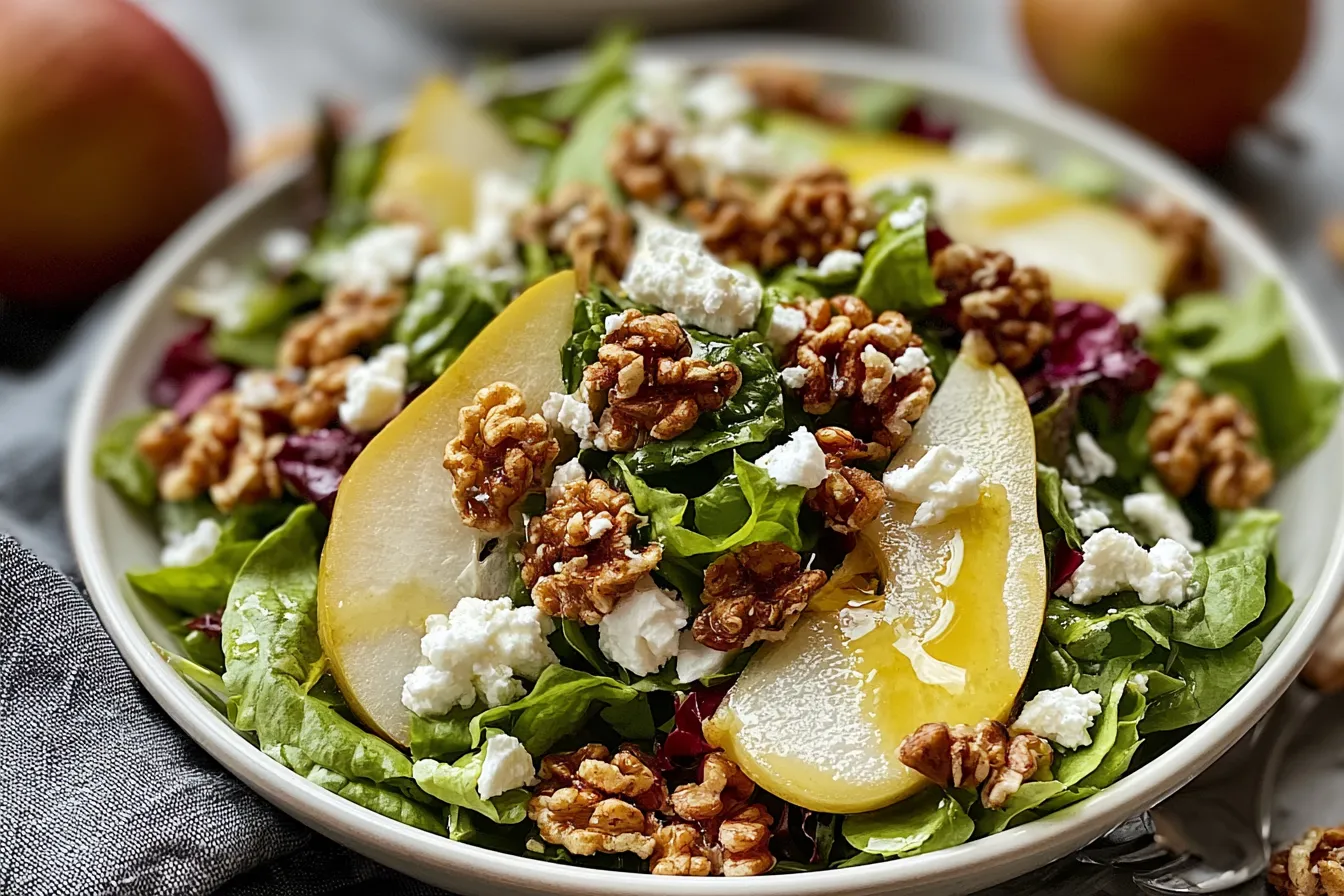 Irresistible Pear Salad with Walnuts and Feta Bliss 
