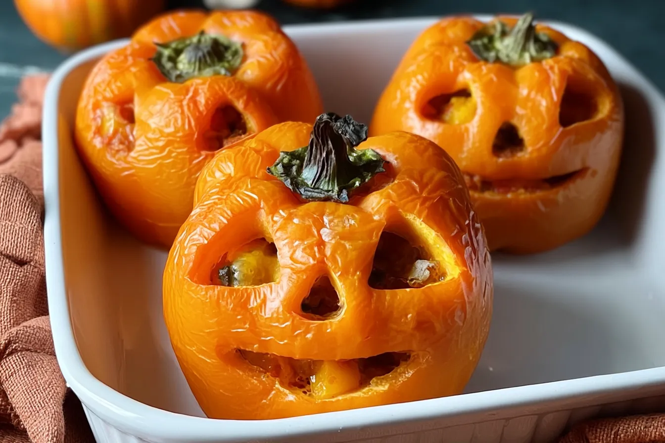 Jack-o'-Lantern Stuffed Peppers 