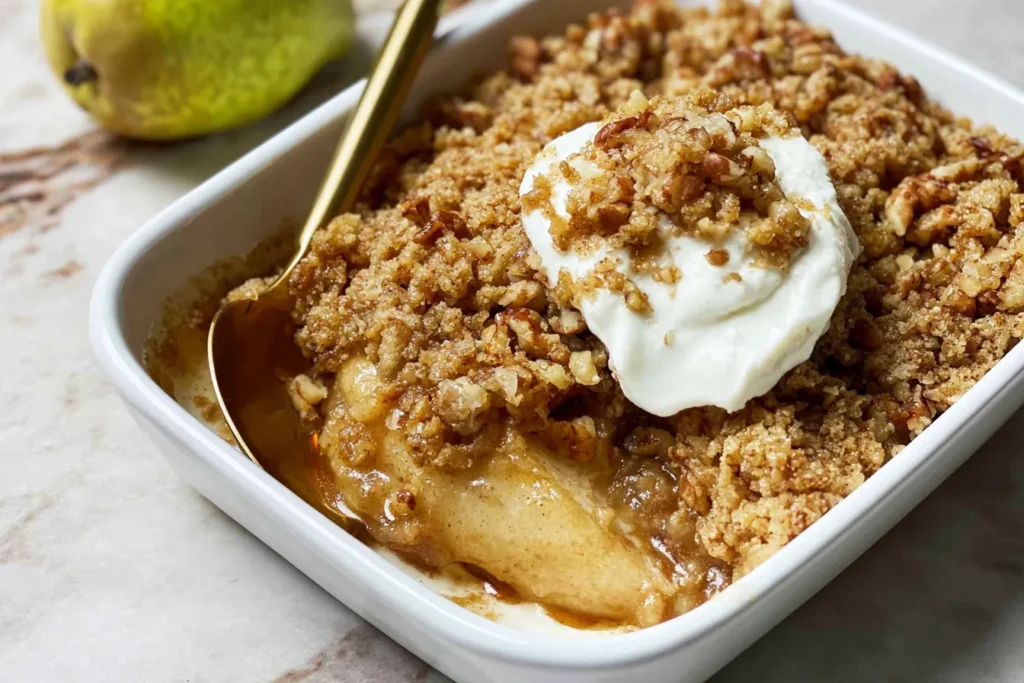 Maple Pecan Pear Crisp Freshly Baked