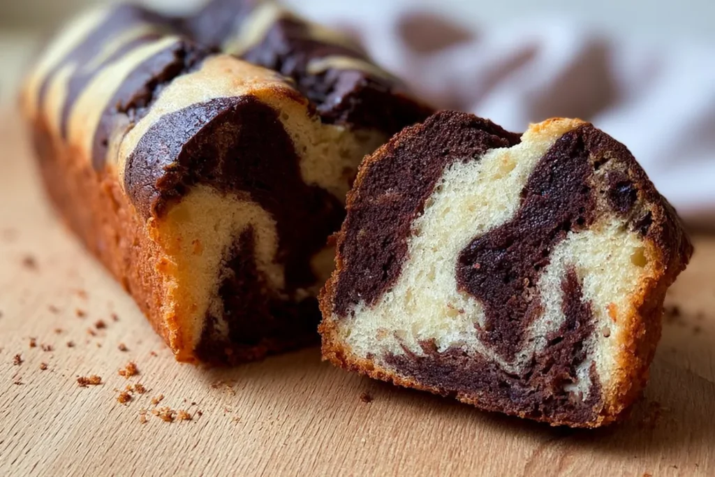 Classic German Marmorkuchen – Delicious Marble Cake Slice