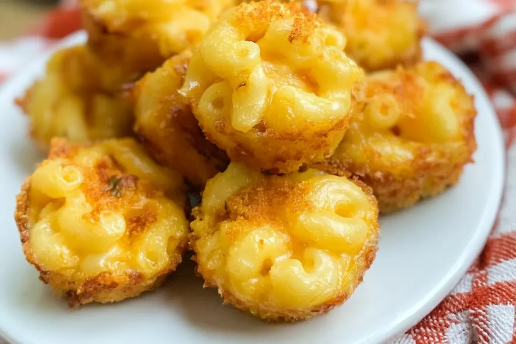 Mini Macaroni and Cheese Bites on a Platter