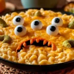 Monster Halloween Mac and Cheese in a Pumpkin Bowl