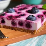 No-Bake Blueberry Cheesecake in a Serving Dish