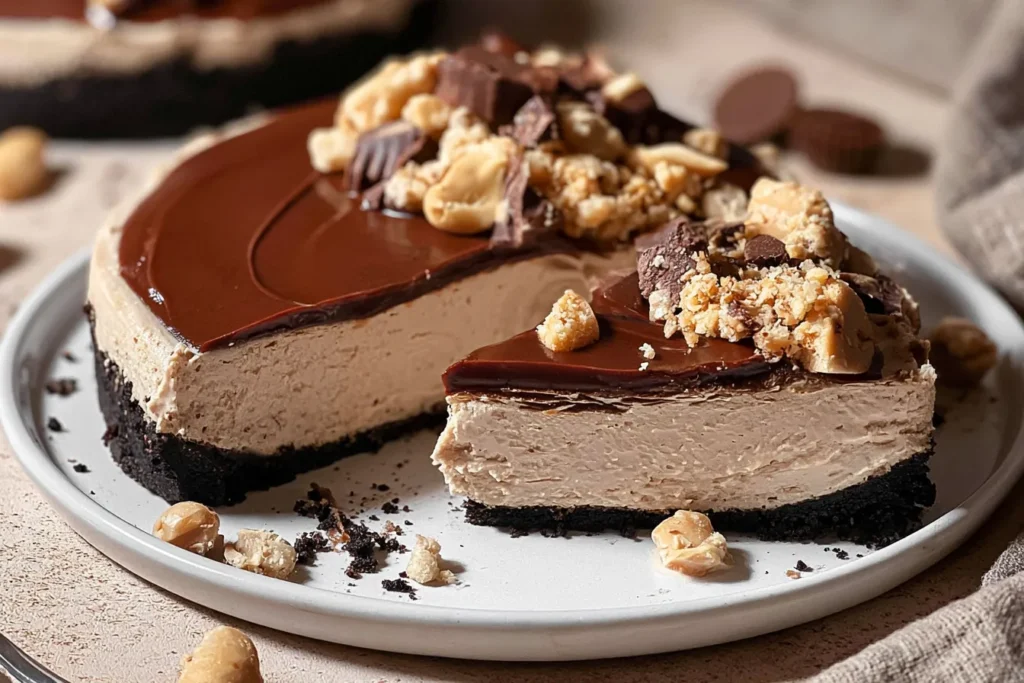 Delicious No-Bake Peanut Butter Cheesecake (vegan)