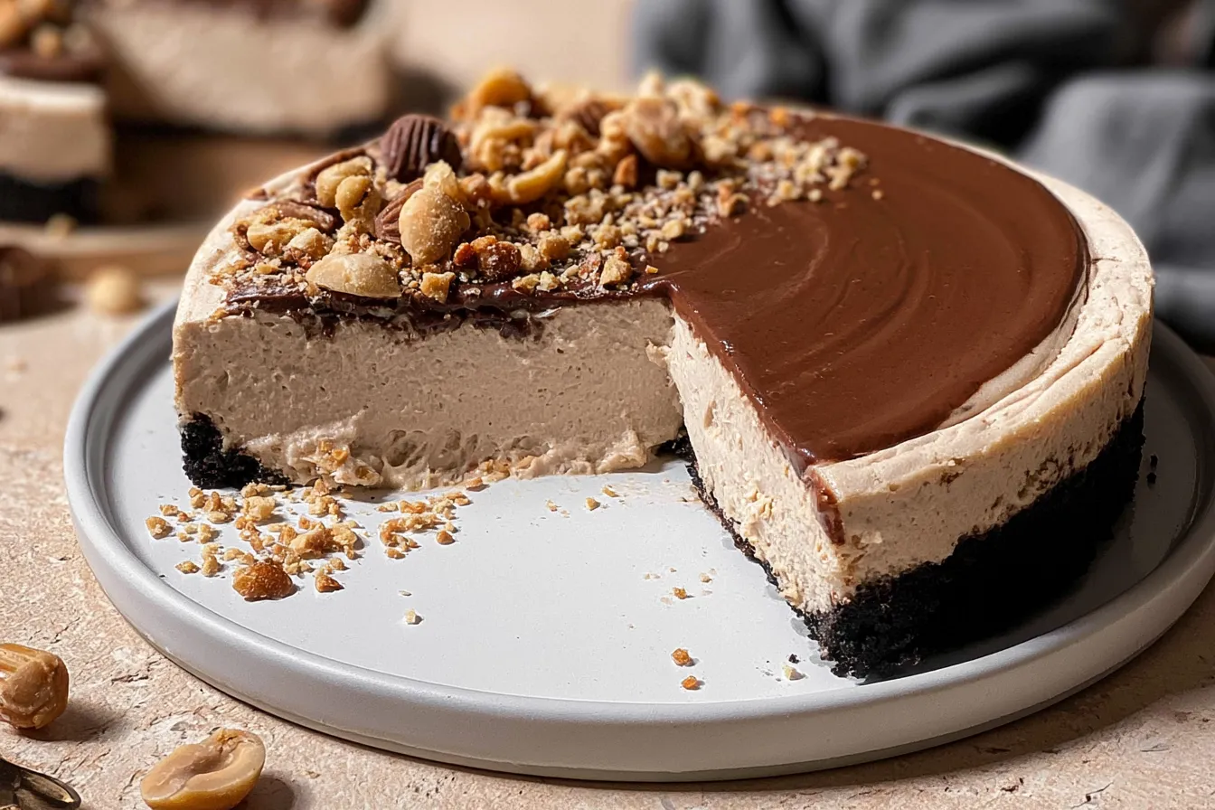 No-Bake Peanut Butter Cheesecake (vegan): Pure Bliss! 4 No-Bake Peanut Butter Cheesecake (vegan)