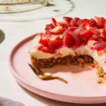 No Bake Sugar Free Strawberry Cheesecake: A Guilt-Free Delight 5 No Bake Sugar Free Strawberry Cheesecake Slice on a Plate