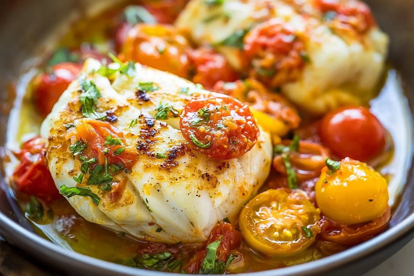 Pan-Seared Cod Recipe (with The Best Tomato Basil Sauce) 4 Pan-Seared Cod Recipe (with The Best Tomato Basil Sauce)