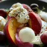 Beautiful Peach Burrata Salad Ready to Enjoy