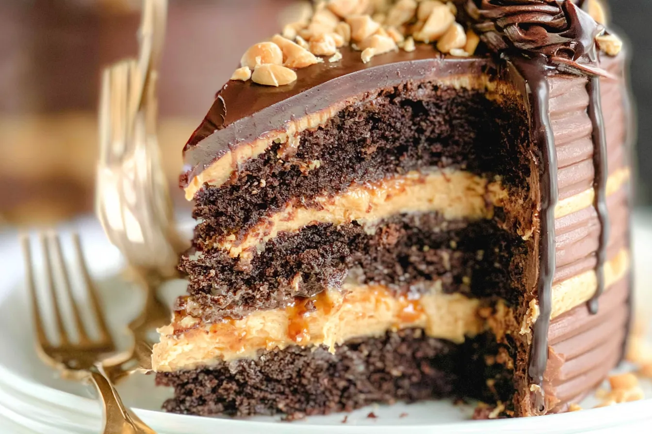 Peanut Butter Chocolate Layer Cake: Pure Indulgence Awaits 4 Peanut Butter Chocolate Layer Cake