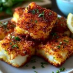 Crispy Cod Fish Plated for Dinner