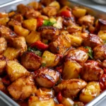 Perfect Sheet Pan Hawaiian Chicken Ready to Serve