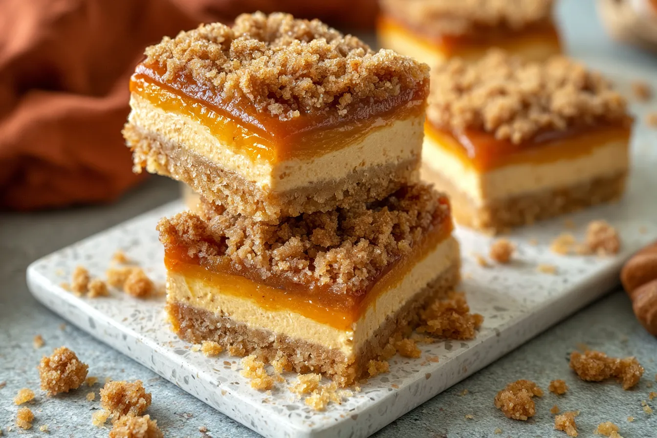 Pumpkin Caramel Cheesecake Bars with a Streusel Topping Recipe 4 Pumpkin Caramel Cheesecake Bars with a Streusel Topping Recipe