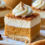 Pumpkin Pie Cheesecake Bars Ready to Serve