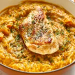 Pumpkin White Wine Orzo with Chicken