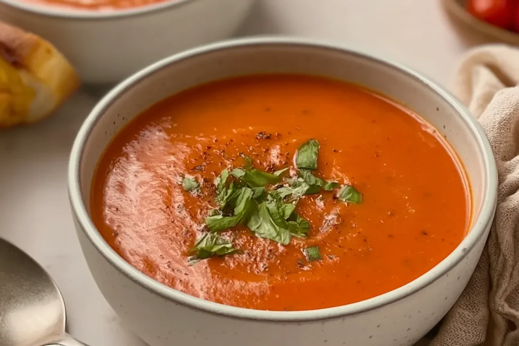 Roasted Tomato Soup in a Bowl: Comforting and Delicious