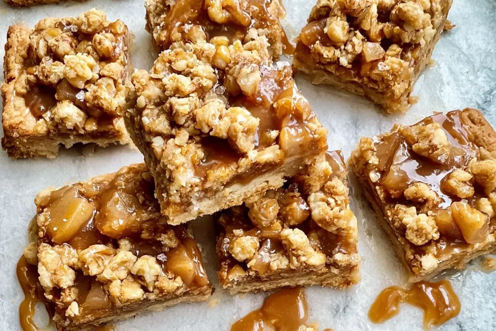 Salted Caramel Pear Pie Bars Ready to Enjoy