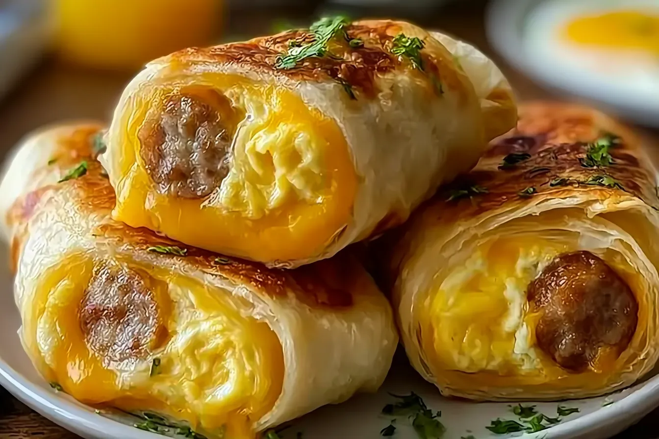 Sausage Egg and Cheese Roll Ups for Easy Breakfast on the Go 4 Sausage Egg and Cheese Roll Ups for Easy Breakfast Recipes On The Go
