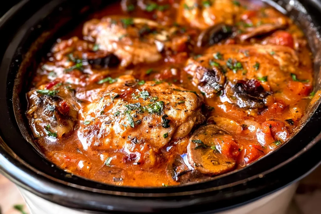 Slow Cooker Chicken Cacciatore in a Bowl