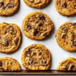 Soft & Chewy Pumpkin Chocolate Chip Cookies on a Plate