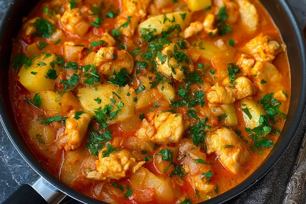 Spanish Fish Stew with Potatoes in a Cozy Bowl