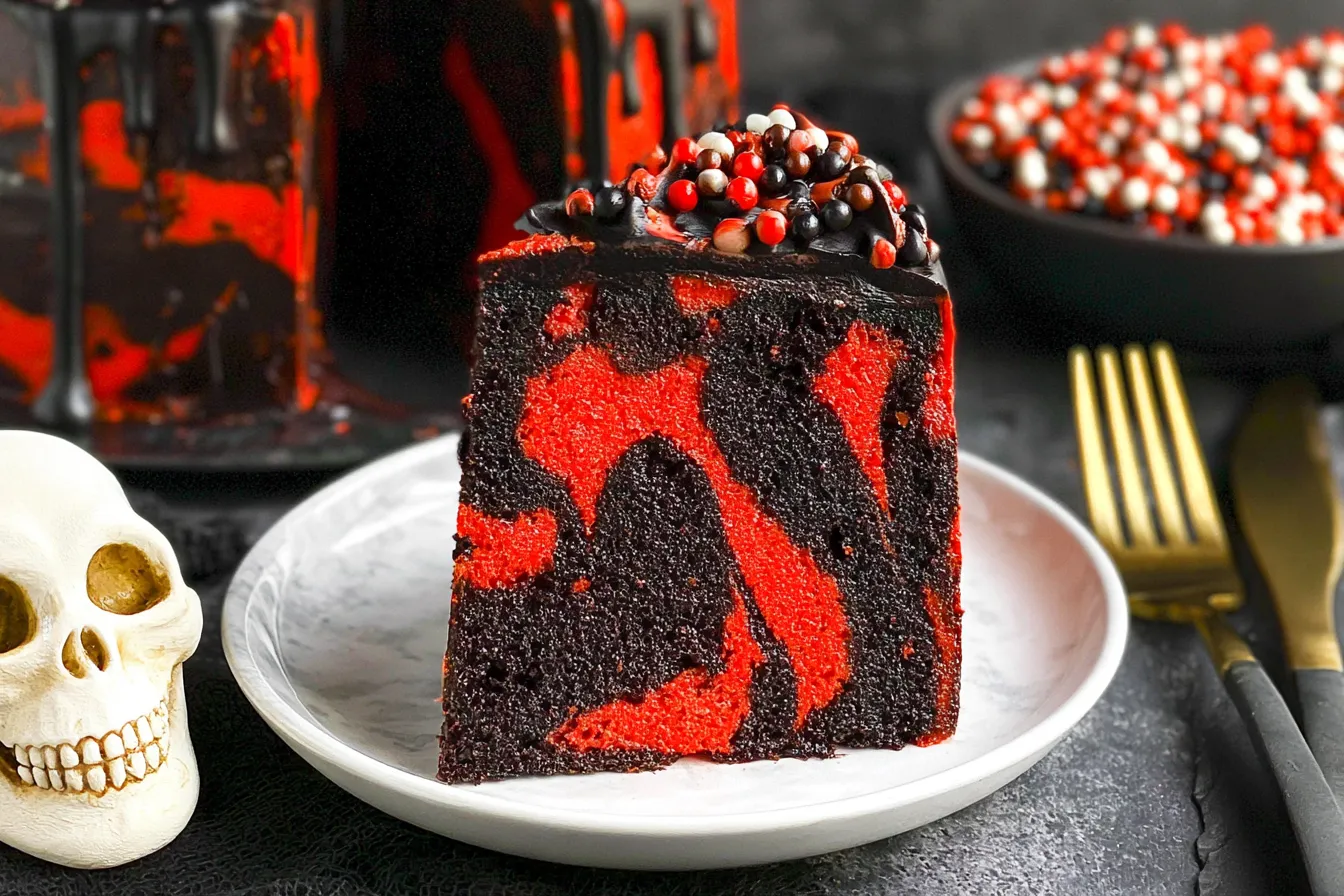 Spooky Halloween Marble Cake 