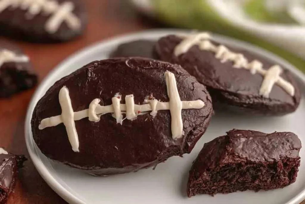 Fudgy Football Brownies Ready for Game Day Celebration