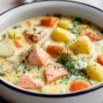 Hearty Finnish Salmon Soup in a Bowl