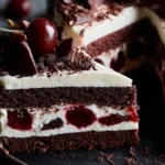 Traditional Black Forest Cake: A Slice of Heaven Awaits 5 Sliced Traditional Black Forest Cake with Cherries