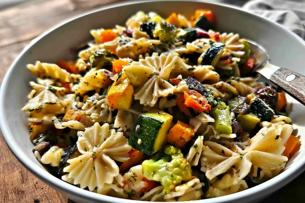 Vegan Fall Pasta Salad with Seasonal Veggies