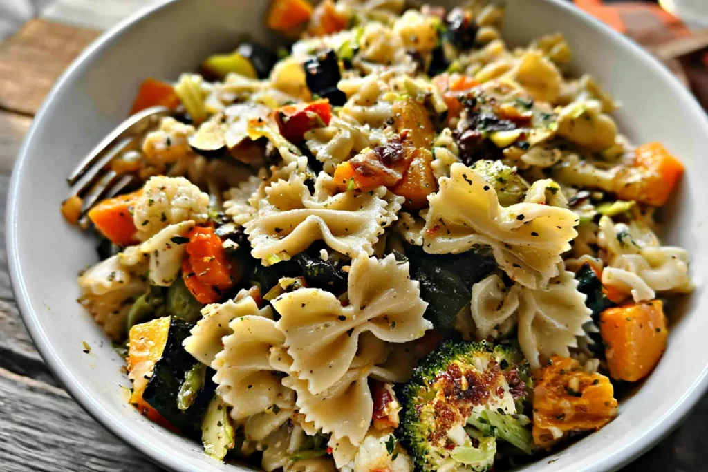 Vegan Fall Pasta Salad with Seasonal Vegetables