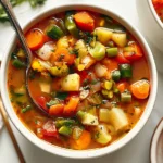Colorful Vegetable Soup in a Bowl