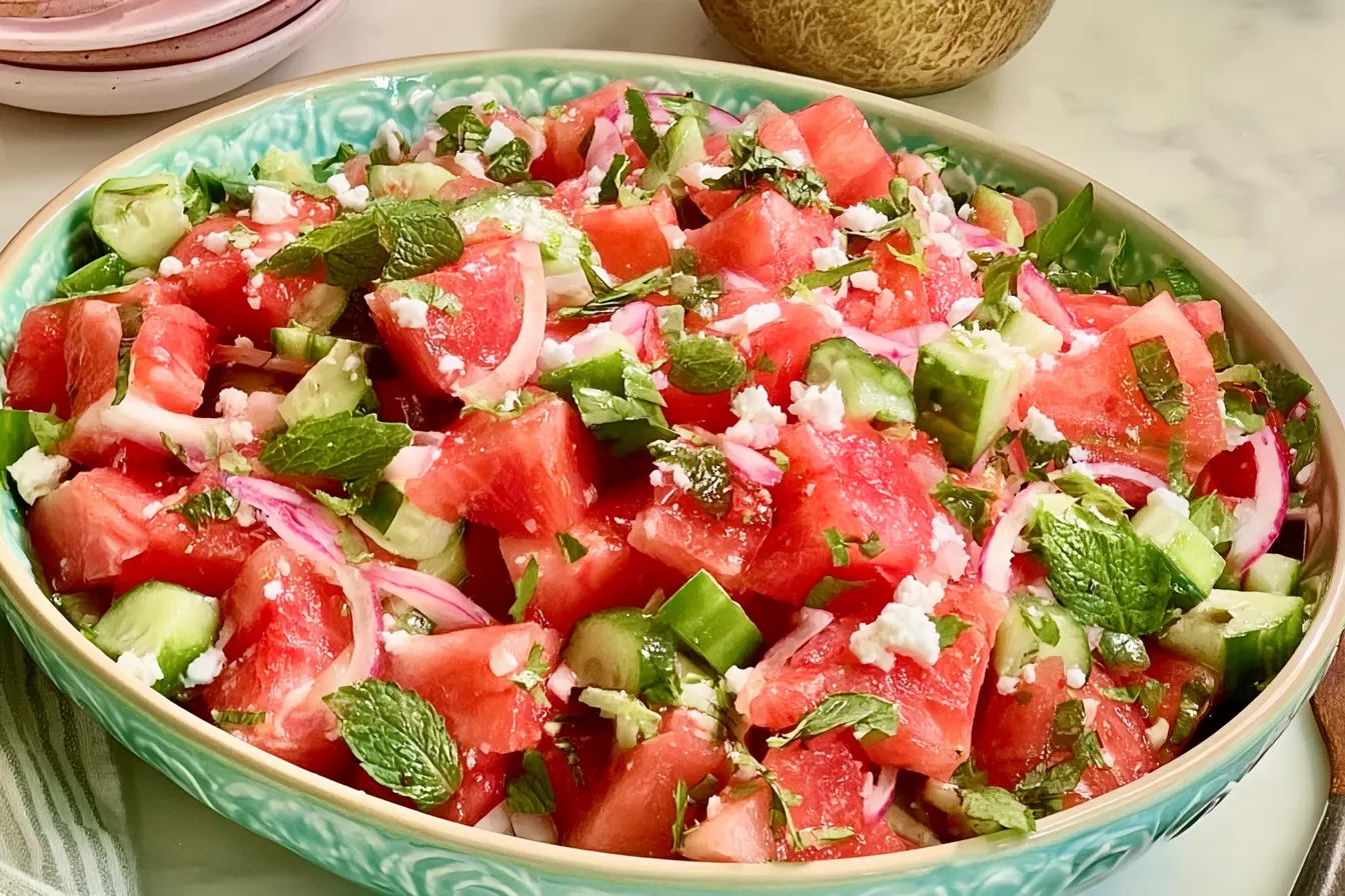 Watermelon Cucumber Salad