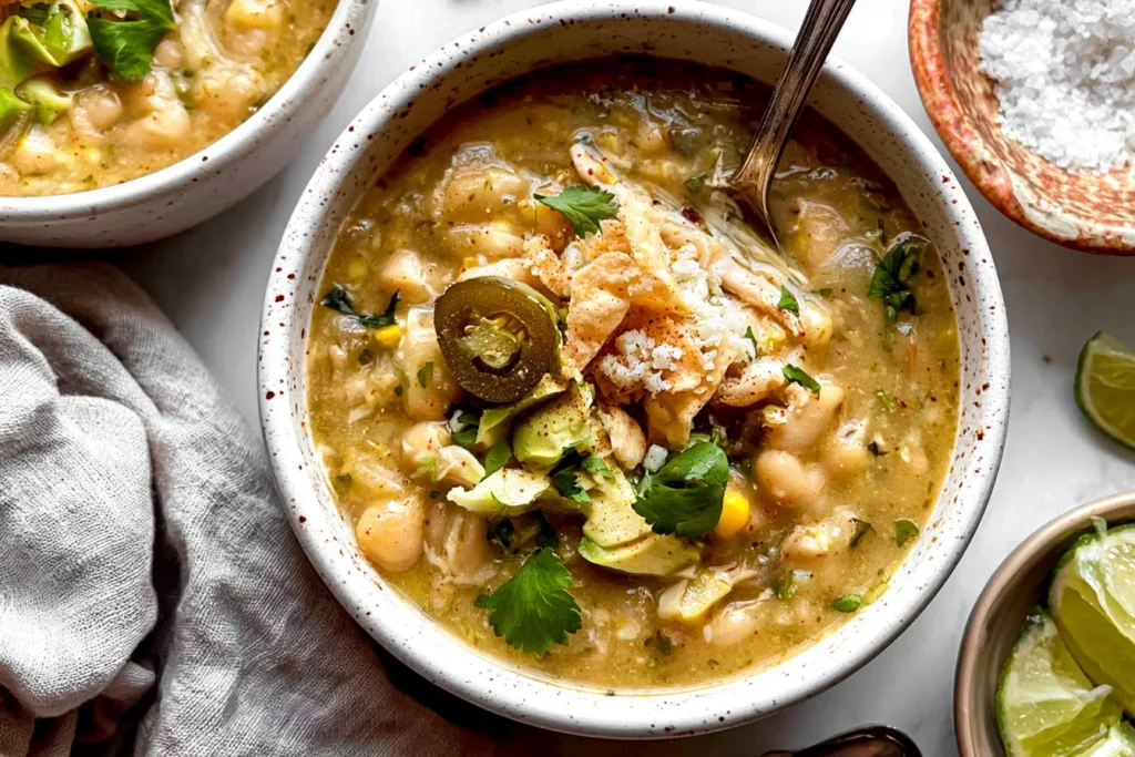 Delicious White Bean Chicken Chili in a Bowl