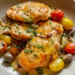Air Fryer Honey Mustard Chicken Served with Fresh Herbs