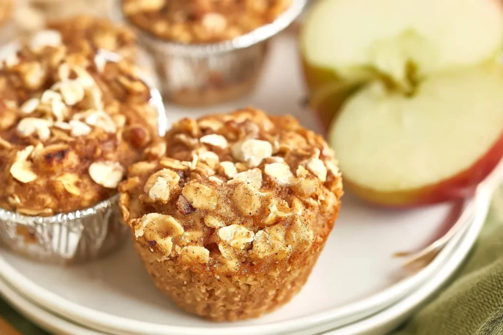 Apple Cinnamon Baked Oatmeal Cups Fresh Out of the Oven